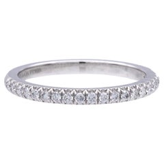 Tiffany & Co. Platinum Soleste Half Circle Round Diamond 0.17cts Band Ring