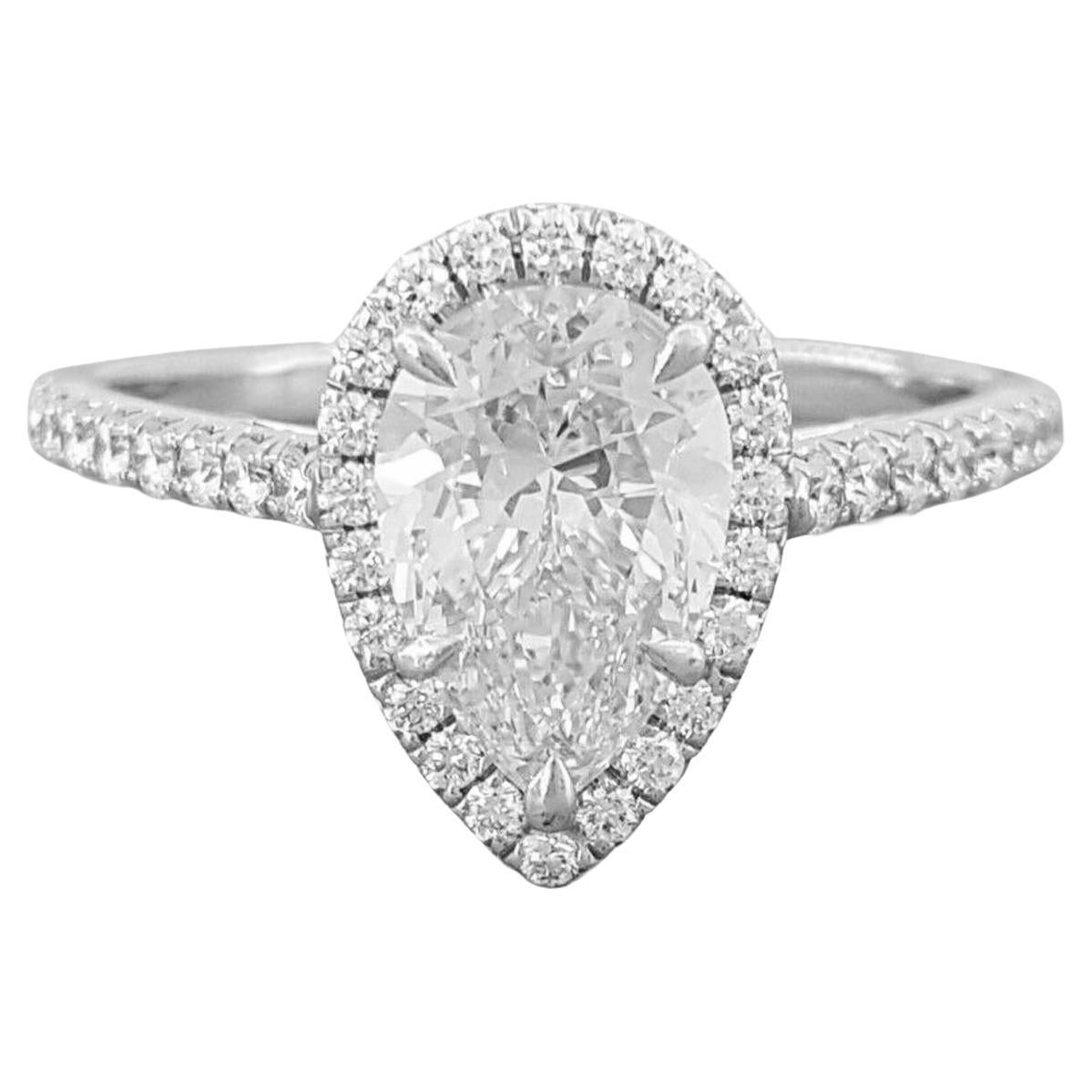 Tiffany & Co. Platin Soleste Birnenschliff Birnenschliff Diamantring