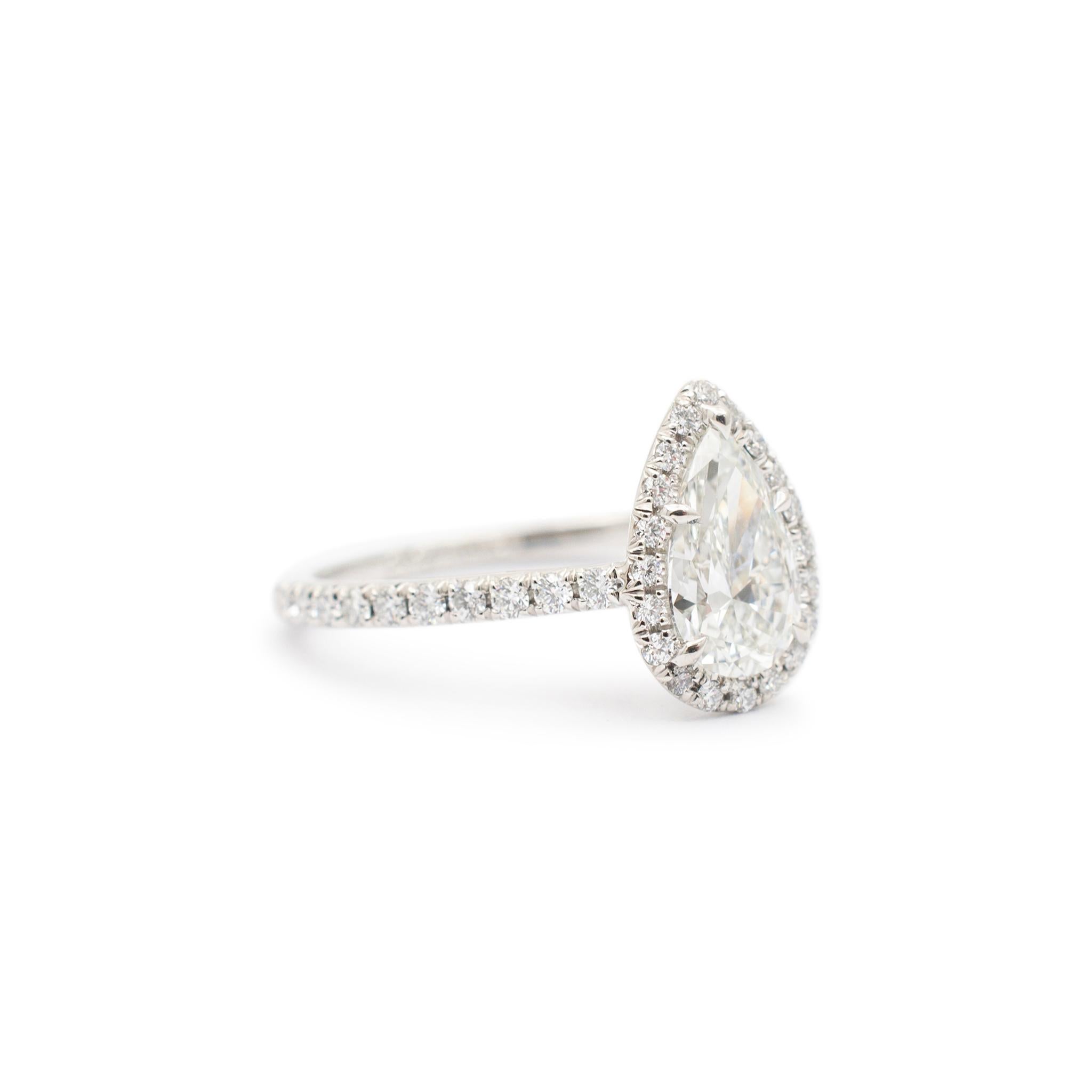tiffany soleste pear shaped halo engagement ring