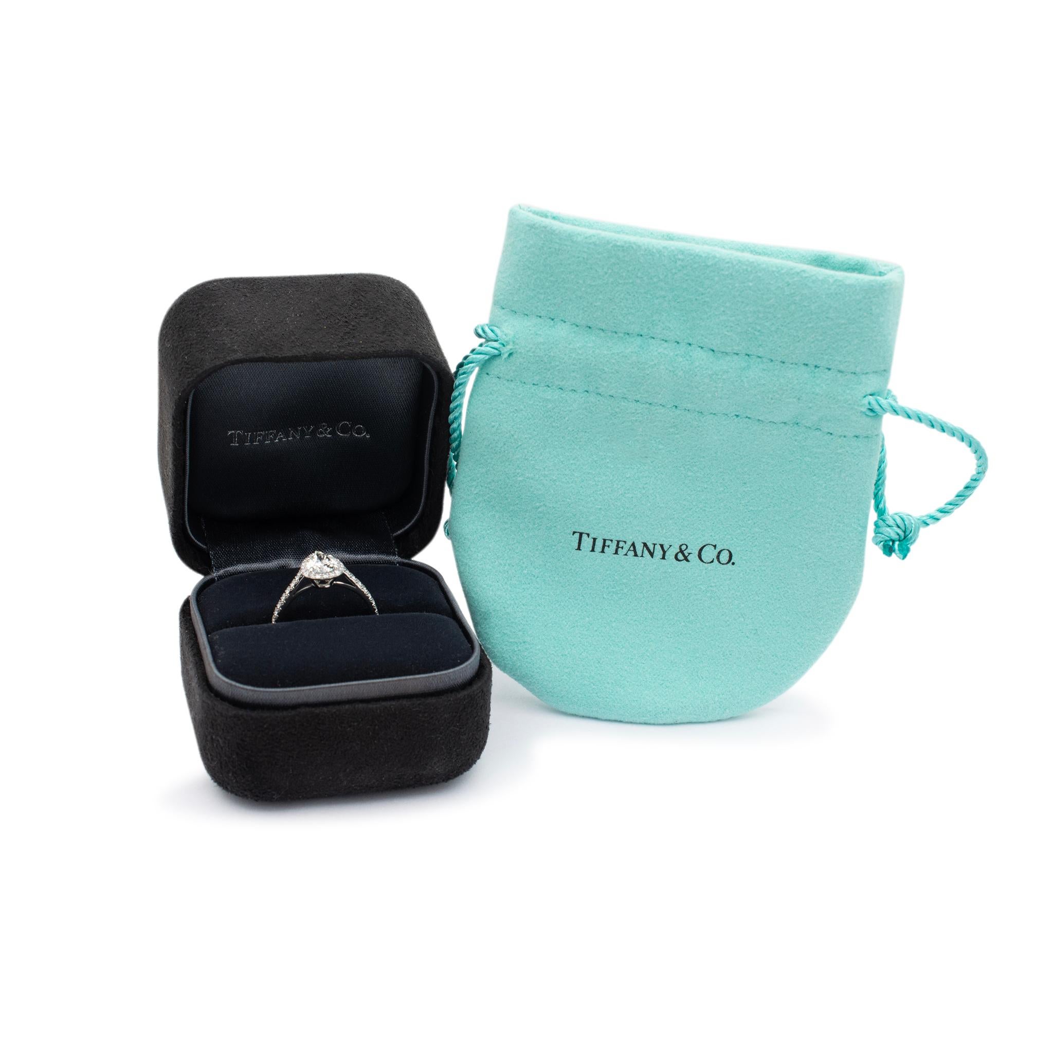 Women's Tiffany & Co. Platinum Soleste Pear Shaped Halo Diamond Engagement Ring