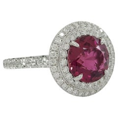 Tiffany & Co. Platinum Soleste Pink Tourmaline & Diamond Ring