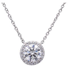 Tiffany & Co. Collier en platine avec pendentif en diamant rond Soleste .80ct IVVS2