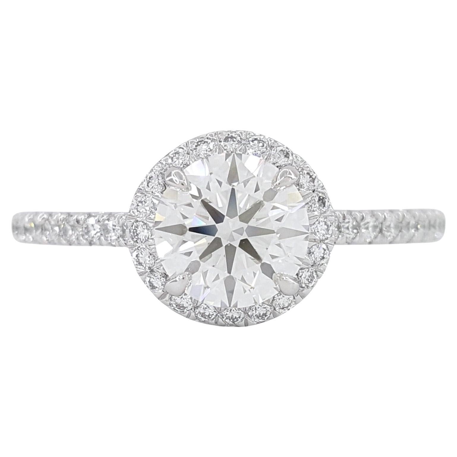 Tiffany & Co. Platinum Soleste Round Ideal Cut Diamond Ring