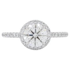 Tiffany & Co. Platinum Soleste Round Ideal Cut Diamond Ring