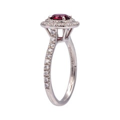 Tiffany & Co Platinum Soleste Round Ruby and Diamond Ring