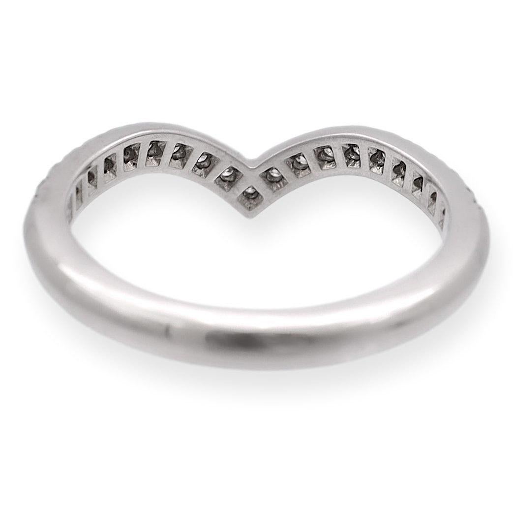 Modern Tiffany & Co. Platinum Soleste V Halfway Band Ring .15ct Size 4