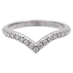 Tiffany & Co. Platin Soleste V Halbmond-Ring .15ct Größe 4