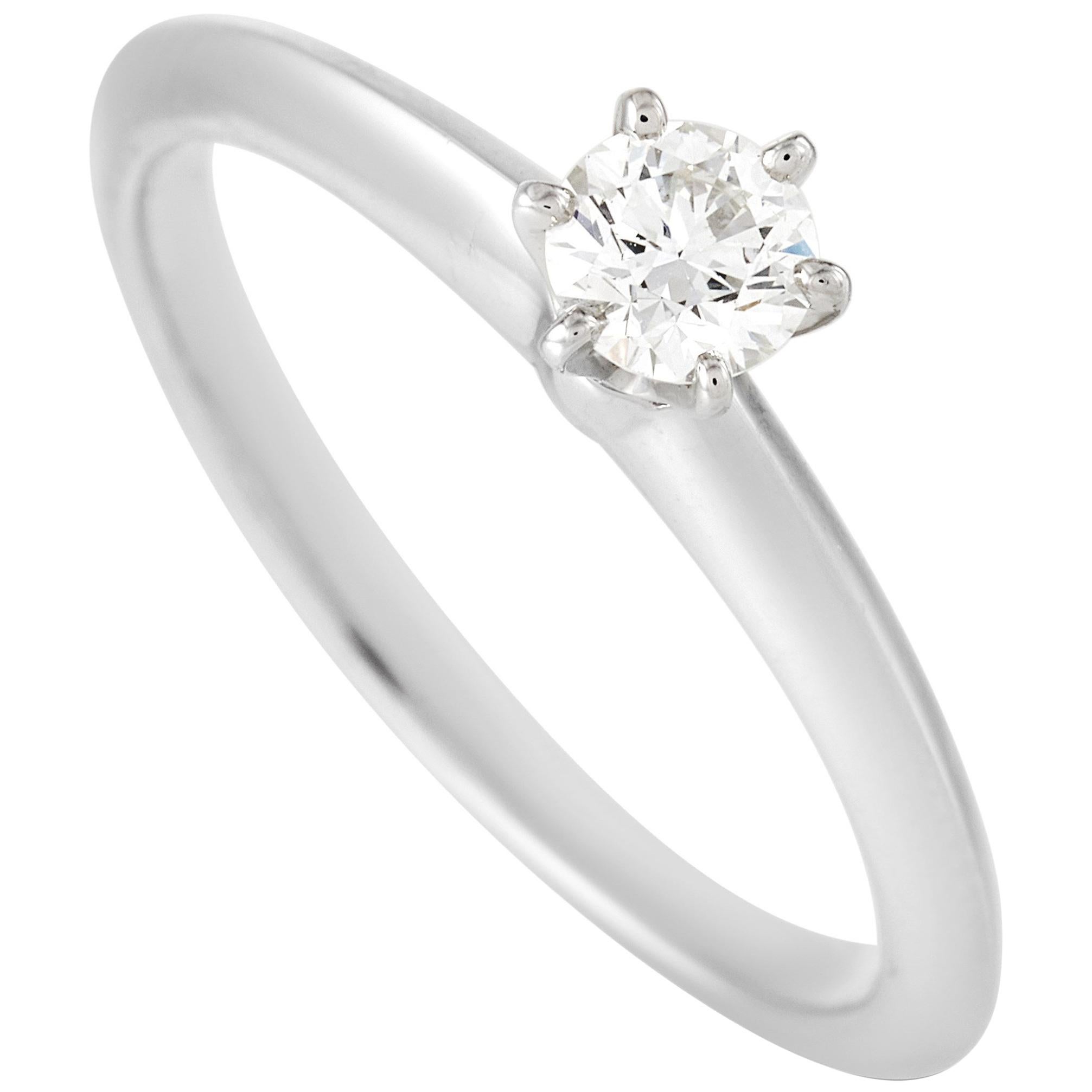Tiffany & Co. Platinum Solitaire 0.27 Carat Diamond Engagement Ring