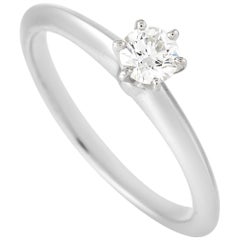 Tiffany & Co. Platinum Solitaire 0.27 Carat Diamond Engagement Ring