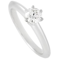 Tiffany & Co. Platinum Solitaire 0.34 Carat Diamond Engagement Ring