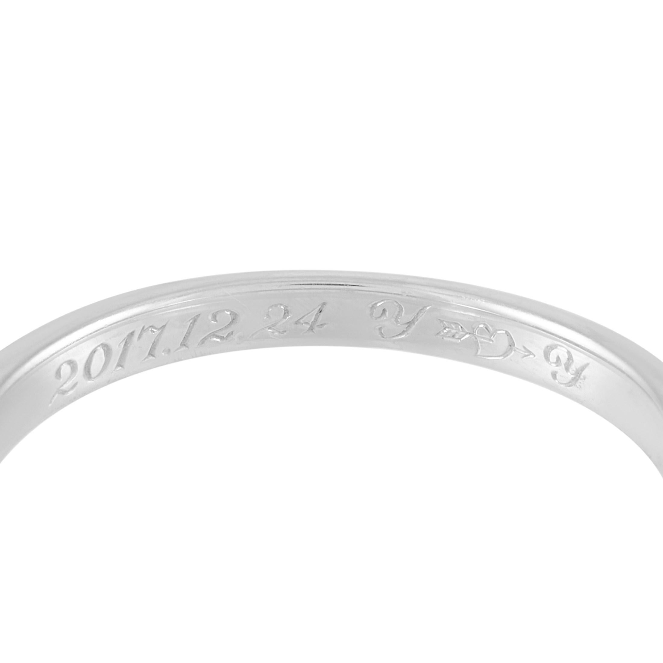 Tiffany & Co. Platinum Solitaire 0.34 Carat Diamond Engagement Ring 1
