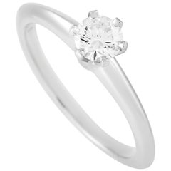 Tiffany & Co. Platinum Solitaire 0.37 Carat Diamond Engagement Ring