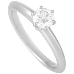 Tiffany & Co. Platinum Solitaire 0.40 Carat Diamond Engagement Ring