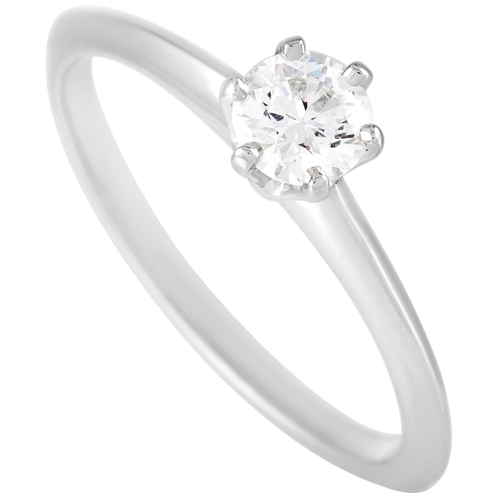 Tiffany and Co. Platinum Solitaire 0.43 Carat Diamond Engagement Ring at  1stDibs