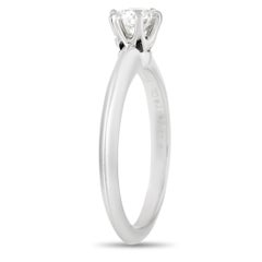 Tiffany & Co. Platinum Solitaire 0.43 Carat Diamond Engagement Ring