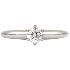 Tiffany & Co. Platinum Solitaire G Color VS1 Diamond 0.35 Carat Engagement Ring