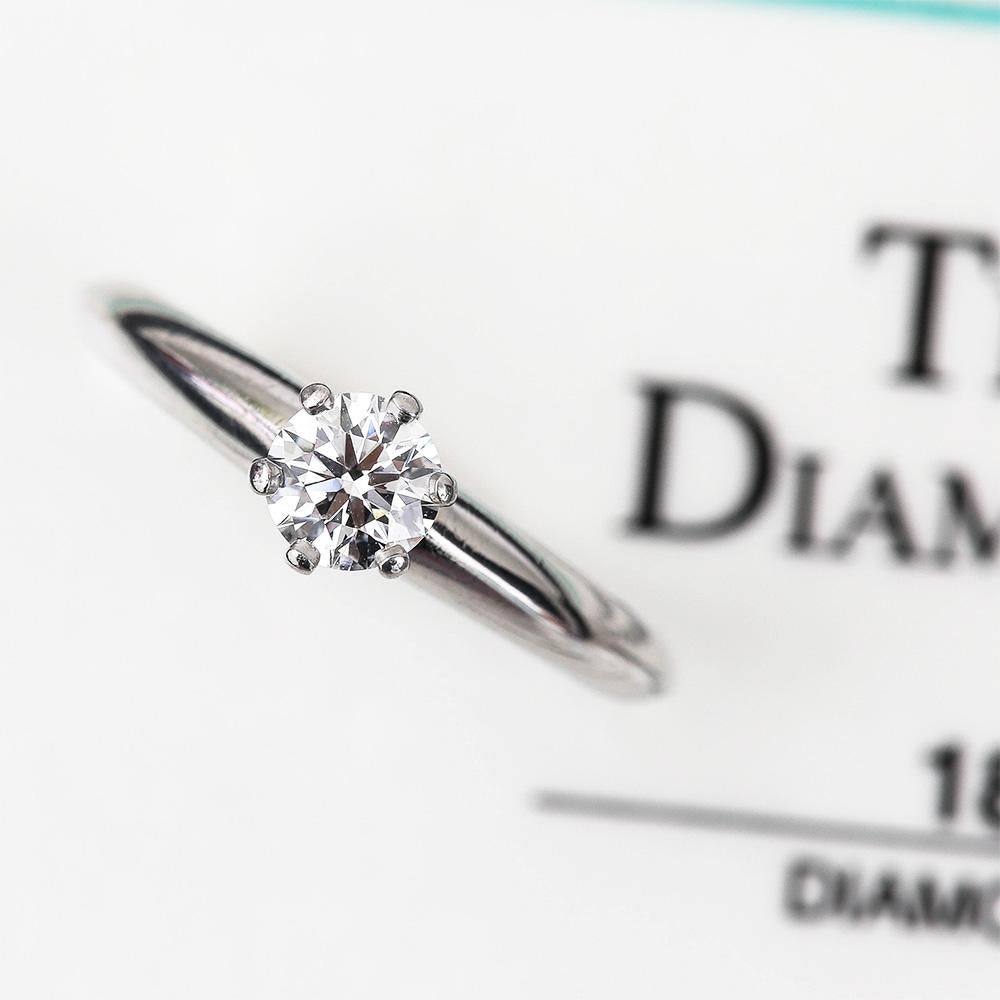 Tiffany & Co. Platinum Solitaire G Color VS1 Diamond 0.35 Carat Engagement Ring 8