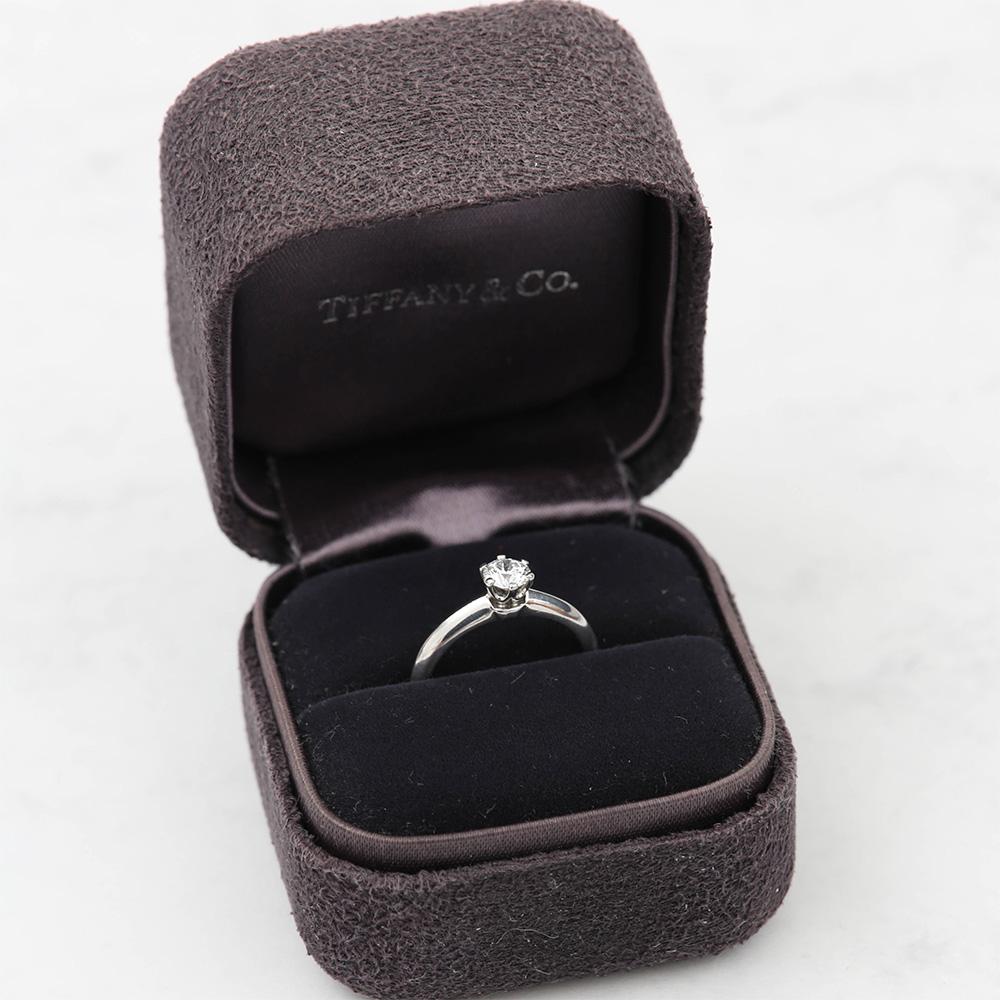 Tiffany & Co. Platinum Solitaire G Color VS1 Diamond 0.35 Carat Engagement Ring 12