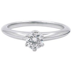 Tiffany & Co. Platinum Solitaire Diamond Engagement Ring 0.22 Carat