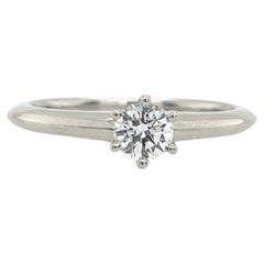 Tiffany & Co. Platinum Solitaire Diamond Engagement Ring 0.31ct E /IF Triple EX