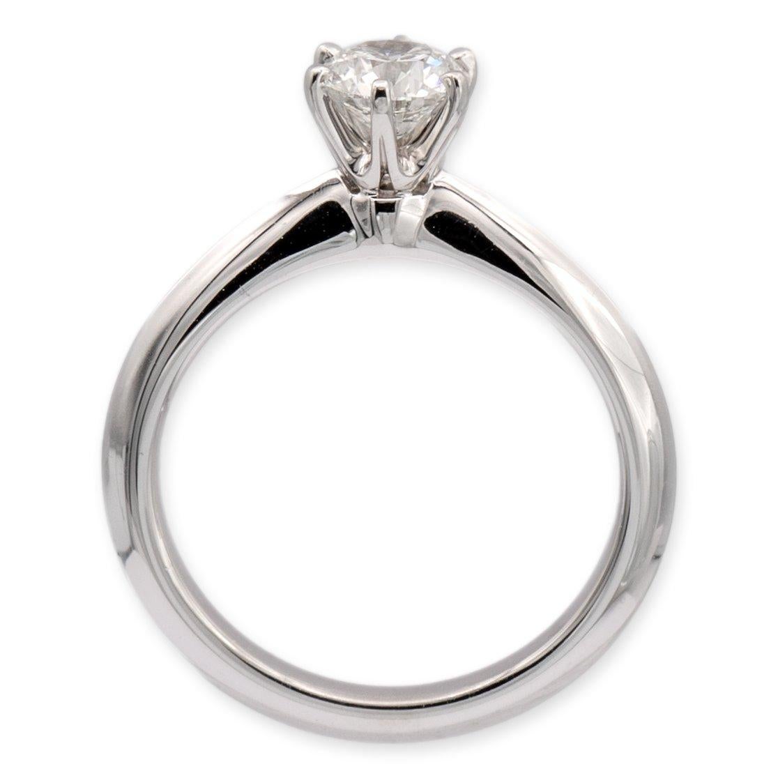 Women's Tiffany & Co. Platinum Solitaire Diamond Engagement Ring Round 0.60 H VS1