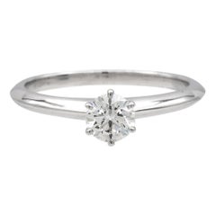Tiffany 
Co. Platinum Solitaire Diamond Engagement Ring Round .50cts. IVS1
