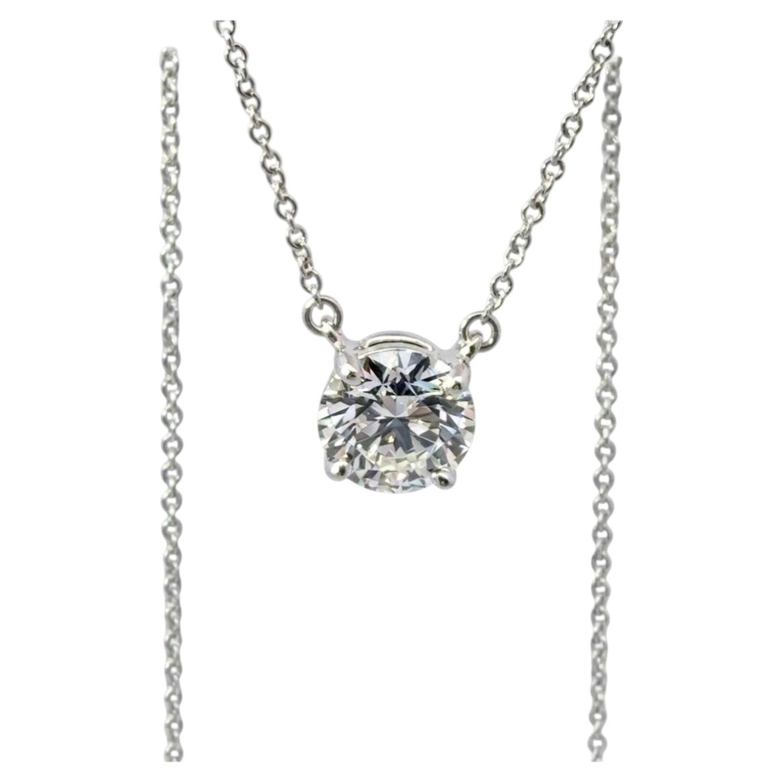 Tiffany & Co. Platinum Solitaire Diamond Necklace