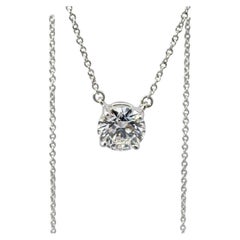 Tiffany & Co. Platin Solitär Diamant Halskette