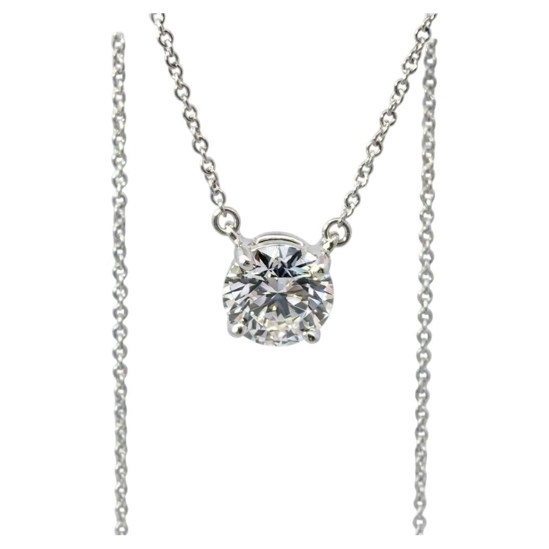 Tiffany & Co. Platinum Solitaire Diamond Necklace