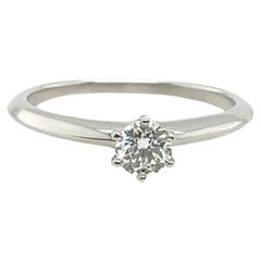Tiffany & Co. platinum solitaire diamond ring set with 0.31ct H/VS1 Triple X