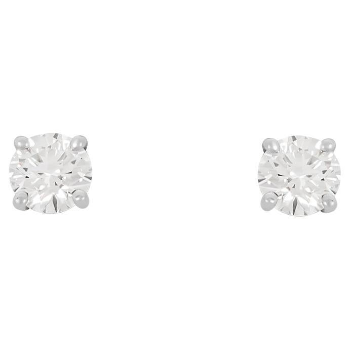 Tiffany & Co. Platinum Solitaire Diamond Stud Earrings