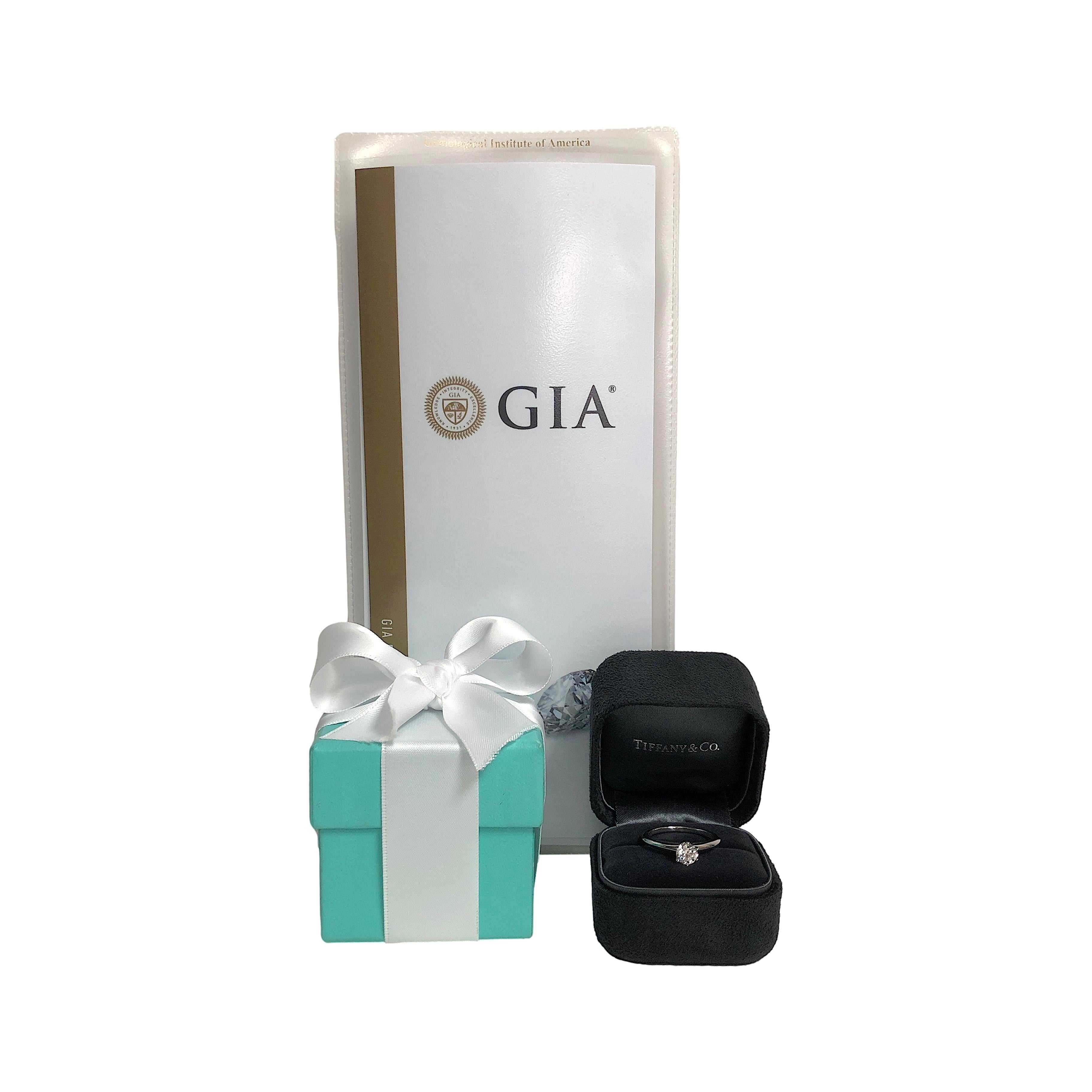 Tiffany & Co Platinum Solitaire GIA Round Diamond Engagement Ring .70 G SI1 4