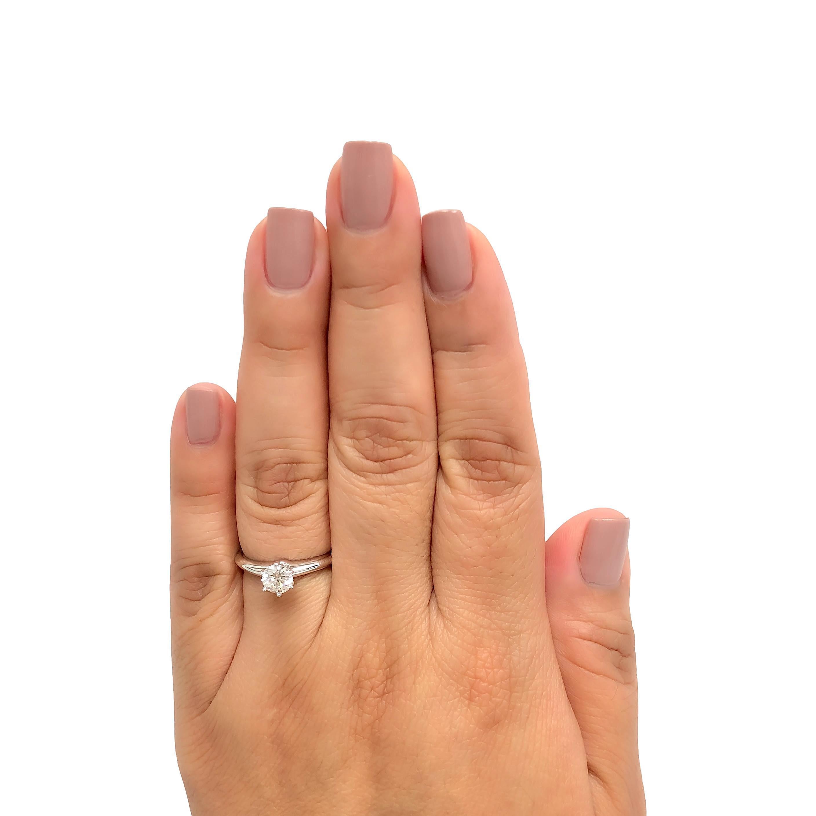 Tiffany & Co Platinum Solitaire GIA Round Diamond Engagement Ring .70 G SI1 2