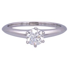 Tiffany & Co Platin Solitär GIA runder Diamant Verlobungsring .70 G SI1