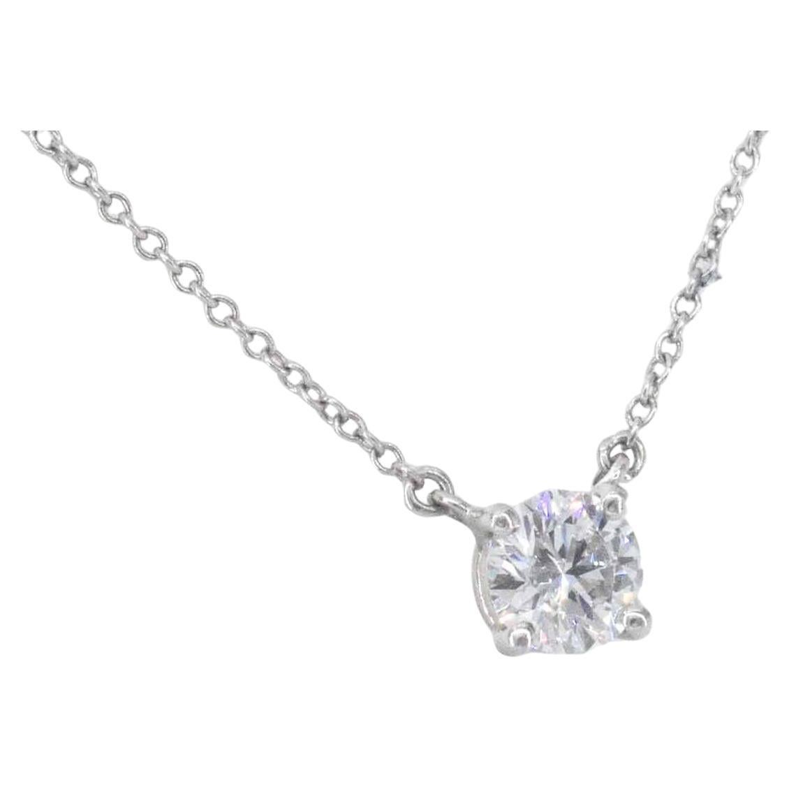 Tiffany & Co - Platinum solitaire necklace with a natural diamond