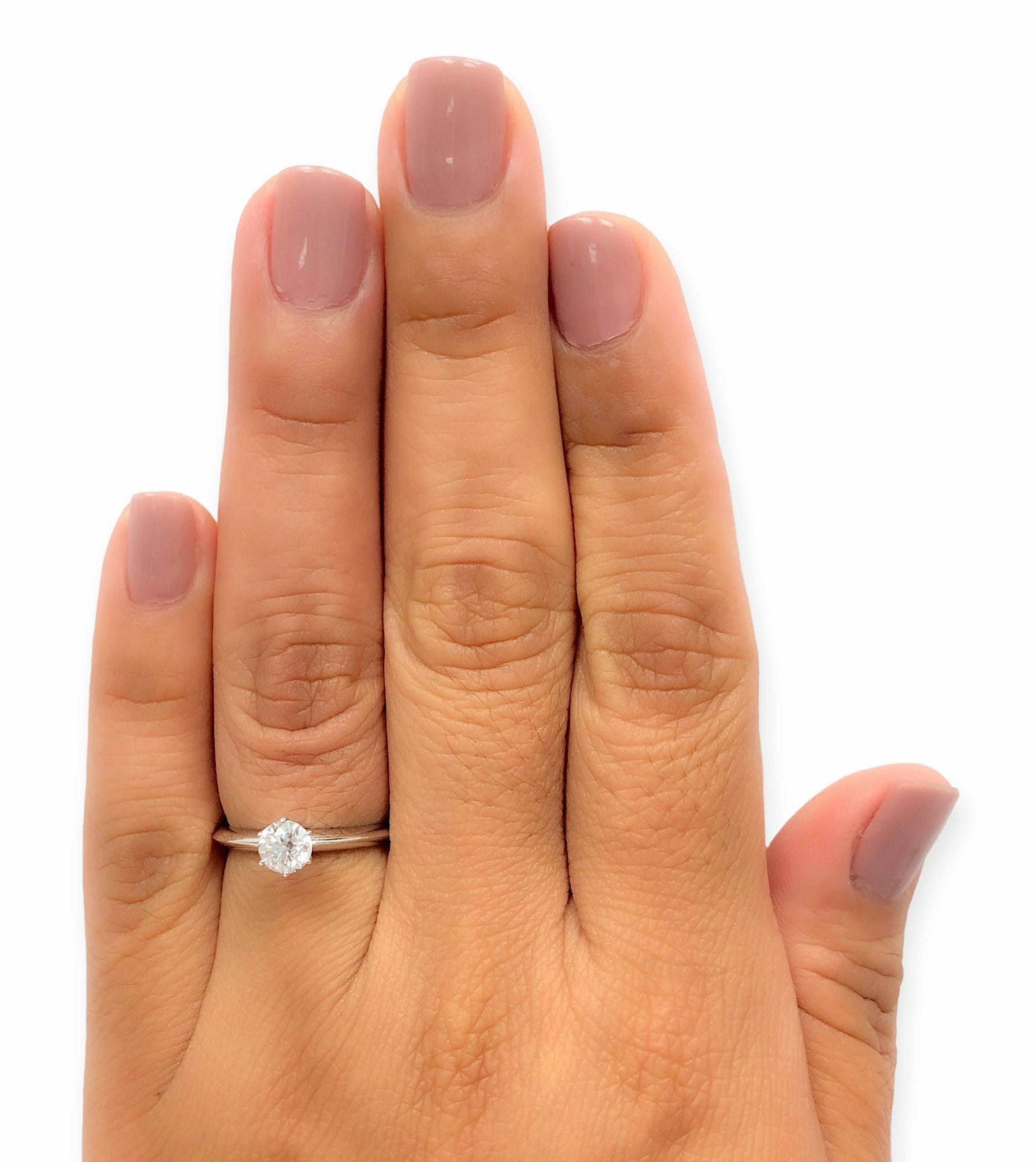 Tiffany & Co. Platinum Solitaire Round Diamond .54Ct FVS1 Engagement Ring 3