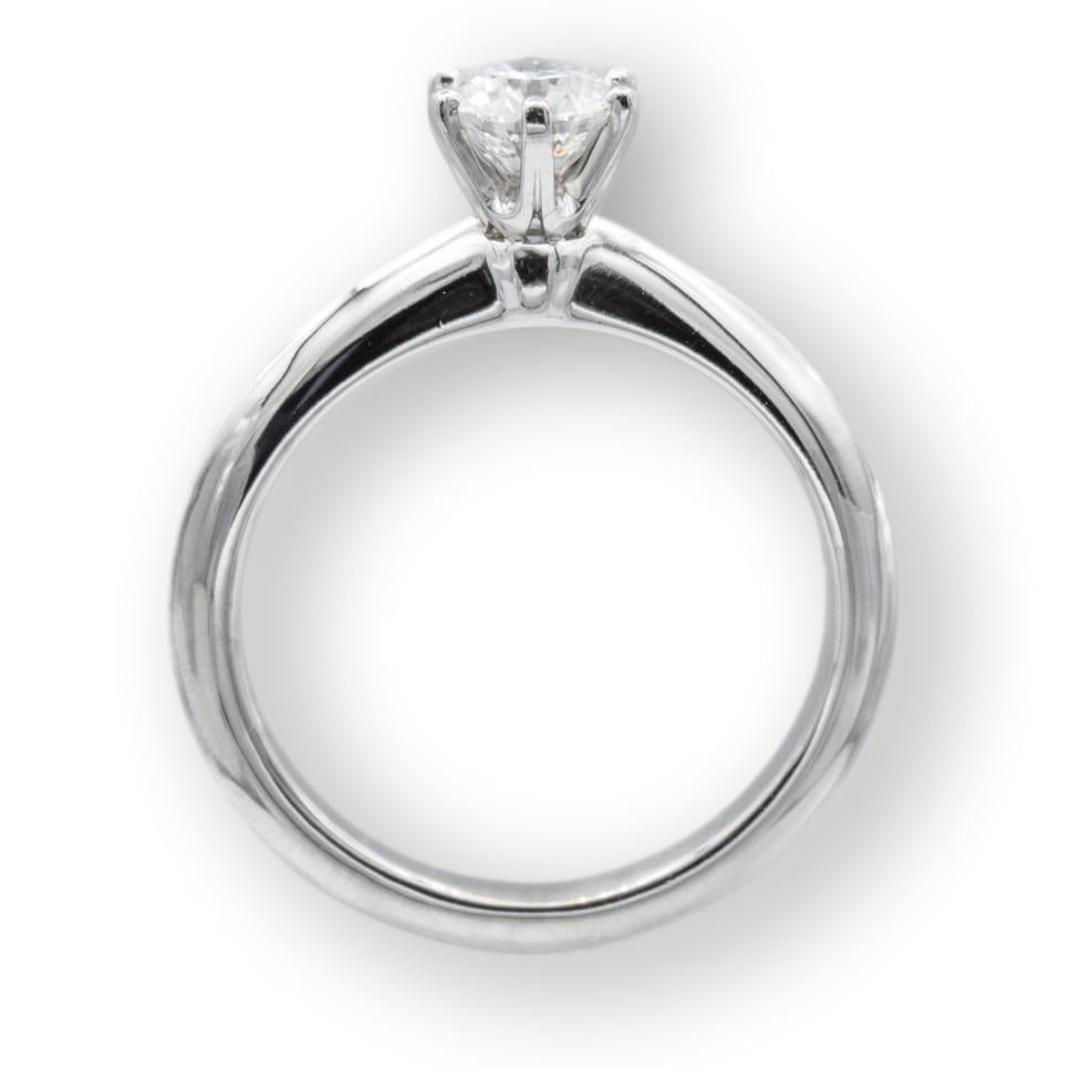 Men's Tiffany & Co. Platinum Solitaire Round Diamond .54Ct FVS1 Engagement Ring