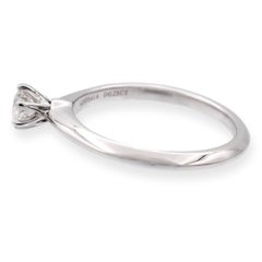 Tiffany & Co. Platinum Solitaire Round Diamond Engagement Ring 0.23ct IVVS2