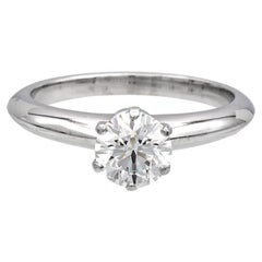 Tiffany & Co. Platinum Solitaire Round Diamond Engagement Ring 0.81 I VVS1