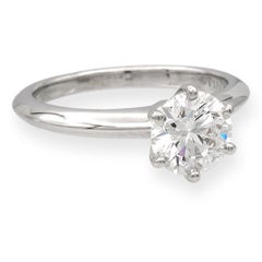 Tiffany & Co. Platinum Solitaire Round Diamond Engagement Ring 1.00ct HVS1