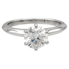 Tiffany & Co. Platin Solitär Verlobungsring mit rundem Diamant 1,00 Karat HVS1
