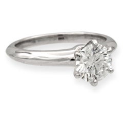 Tiffany & Co. Platinum Solitaire Round Diamond Engagement Ring 1.17ct IVVS1