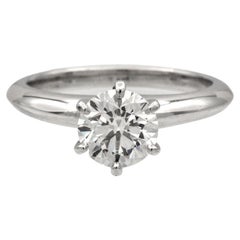 Tiffany & Co. Platinum Solitaire Round Diamond Engagement Ring 1.17ct IVVS1