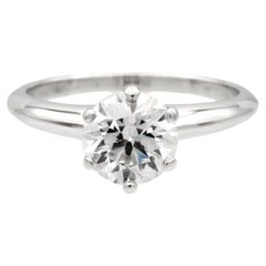 Tiffany & Co. Platinum Solitaire Round Diamond Engagement Ring 1.25 DVVS2