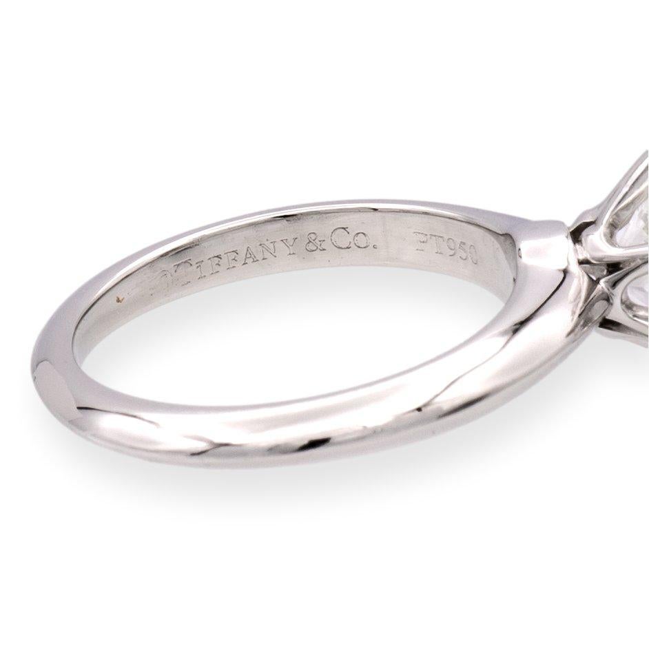 Modern Tiffany & Co. Platinum Solitaire Round Diamond Engagement Ring 1.44ct GVS1