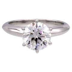 Tiffany & Co. Platinum Solitaire Round Diamond Engagement Ring 1.44ct GVS1