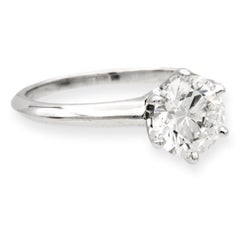 Tiffany & Co. Platinum Solitaire Round Diamond Engagement Ring 1.70ct IVS1