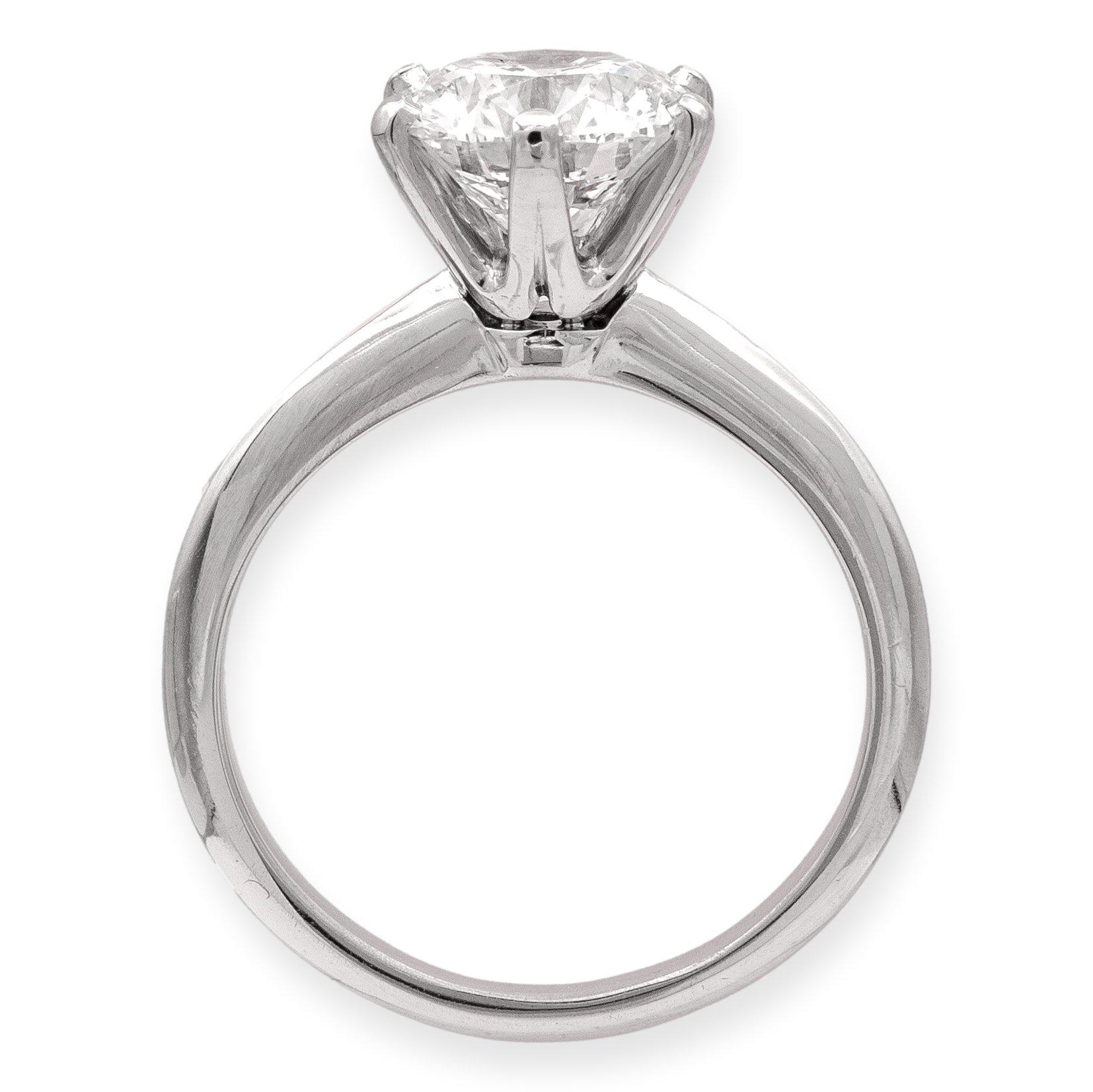 Tiffany & Co. Anillo de compromiso de diamante redondo solitario en platino 2.54Ct HVS1 1