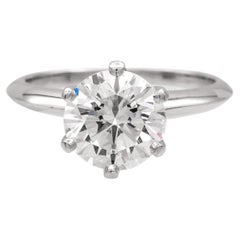 Tiffany & Co. Bague de fiançailles solitaire en platine avec diamant rond de 2,54 carats HVS1