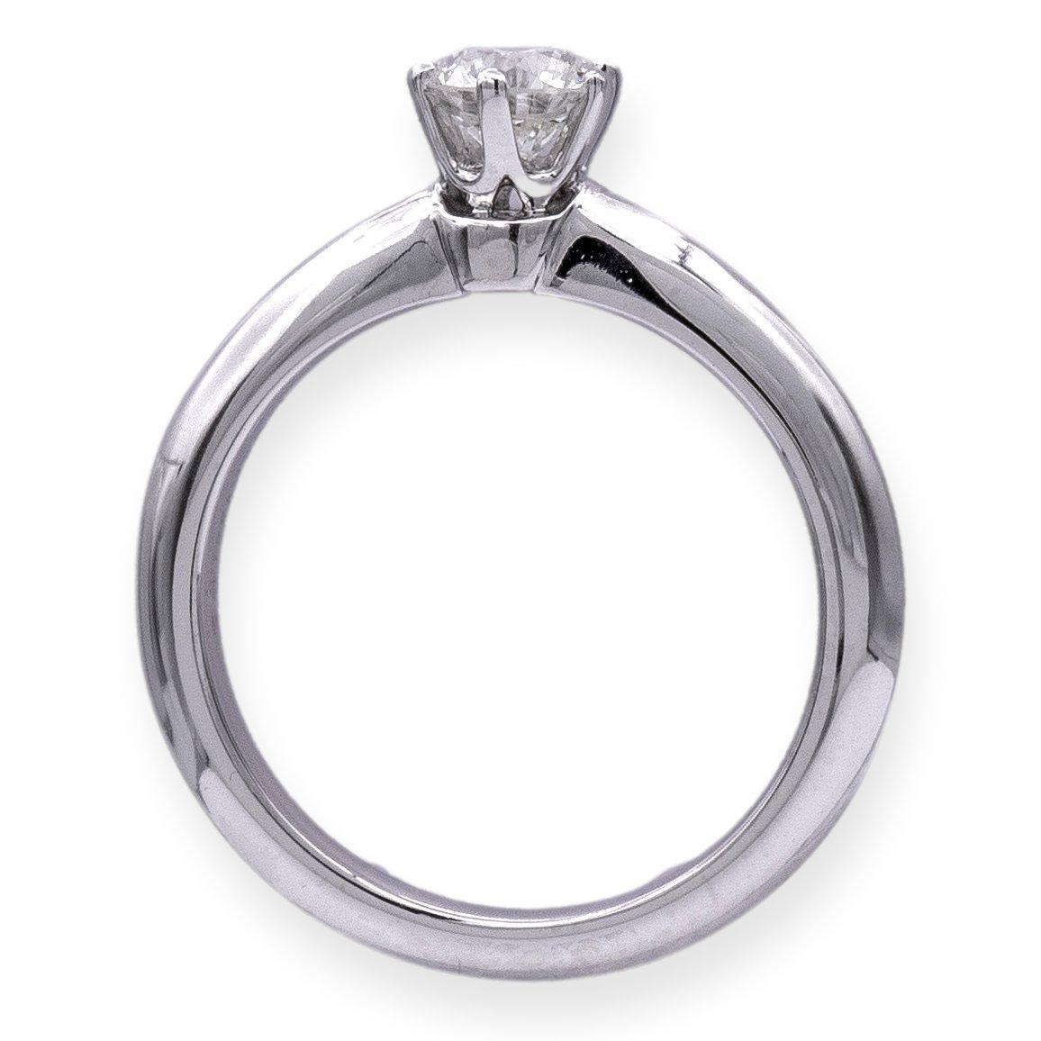Tiffany & Co. Platinum Solitaire Round Diamond Engagement Ring .54Ct IVVS1 For Sale 1